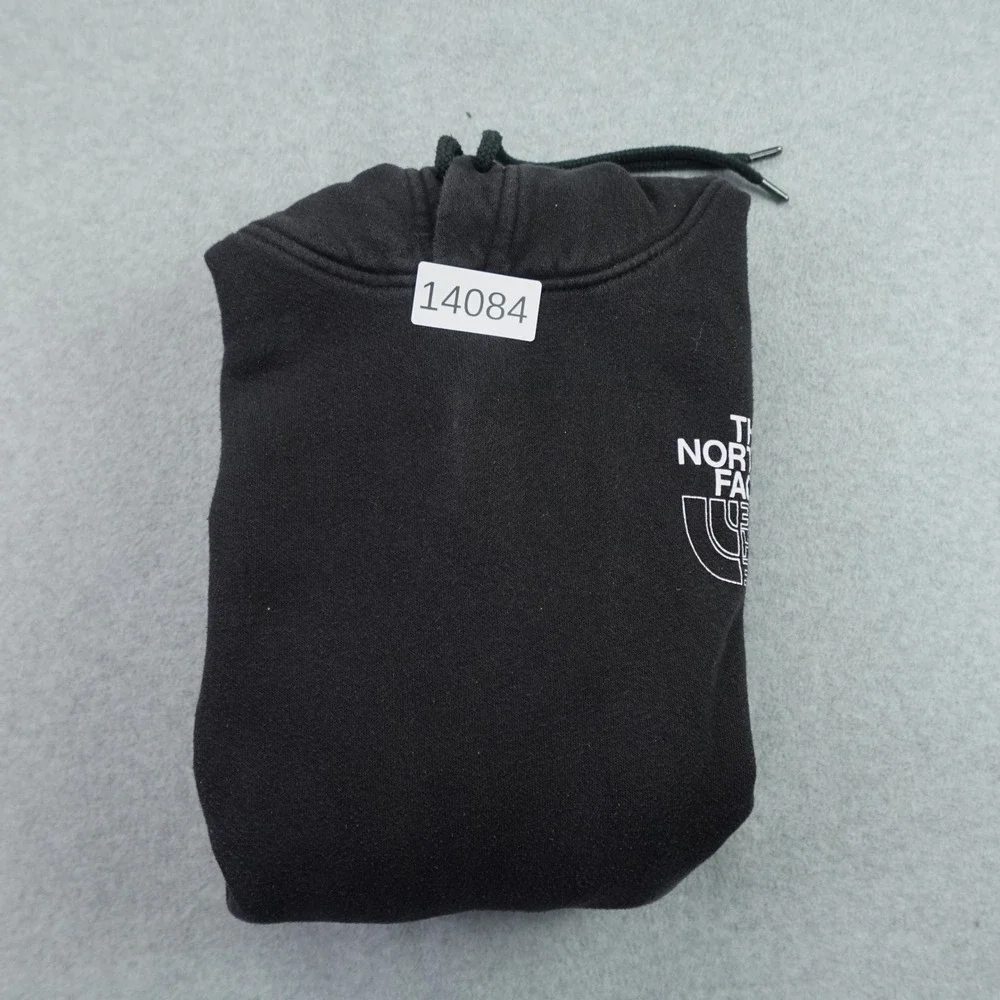 The North Face Hoodie Mens XL Black Logo All Over Print Pullover